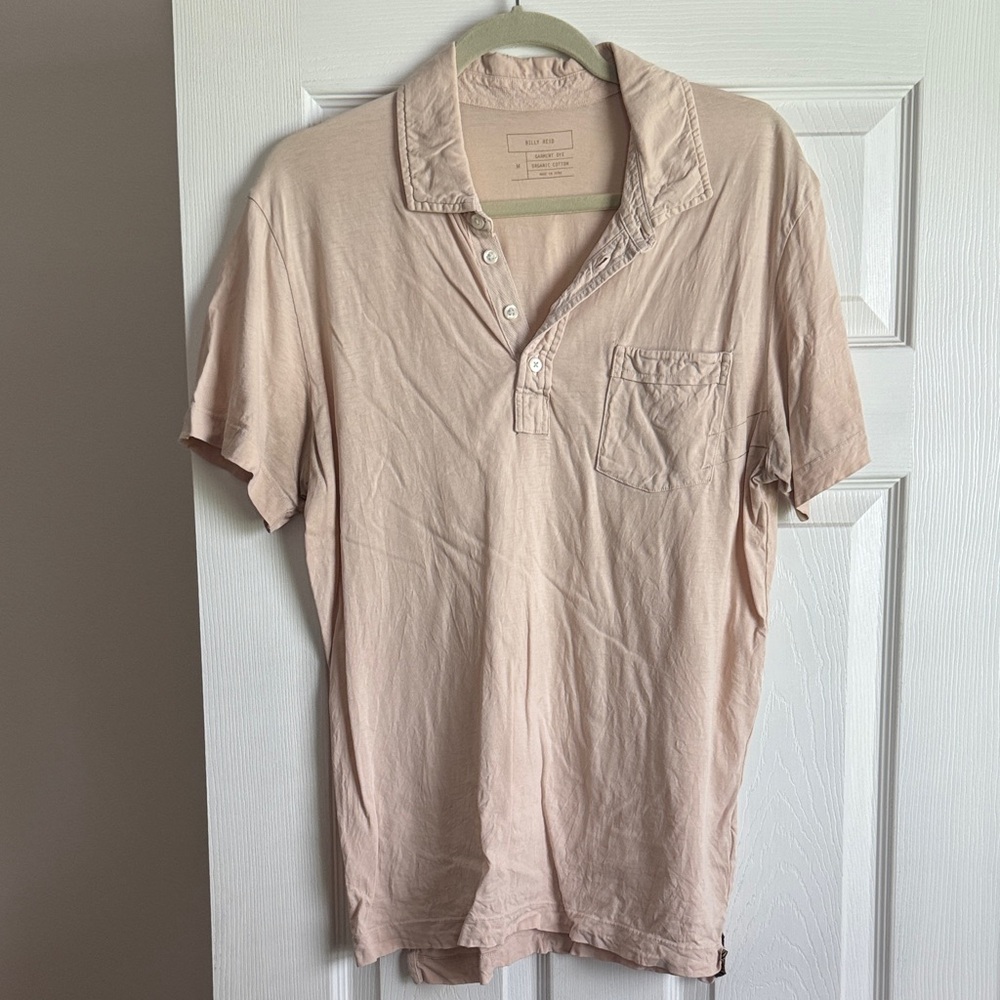 Billy Reid - Soft Pink Pocketed Polo Shirt, Medium